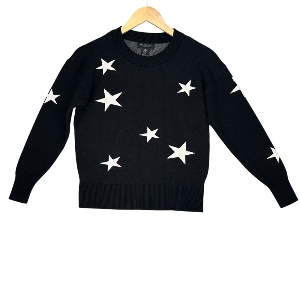 Rachel Zoe Black Star Sweater Viscose Blend Size XS